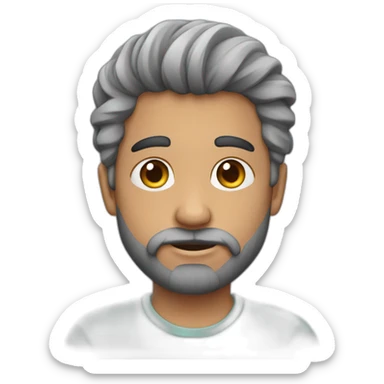 muchacho pelo gris con un pastel sticker