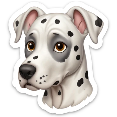 white Great Dane with black spots sticker
