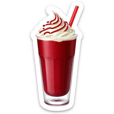 crea una bebida de red velvet con bolitas de yogurt como topping en vaso de plastico con popote, el topping no es crema, son poppings de yogurt sticker