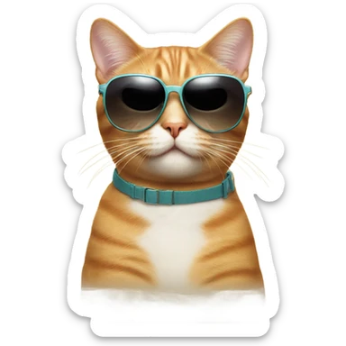 Cat with sunglasses sticker