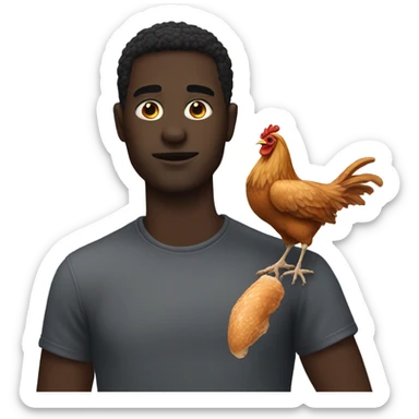 dark guy with a chicken wing sticker