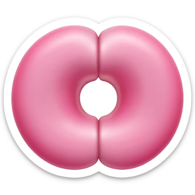 3D digital emoji-style illustration of a symbolic endometrium, featuring a smooth pastel pink circular shape with three concentric layers in varying shades of pink, soft lighting, Apple-style realistic shine, and a transparent background. sticker