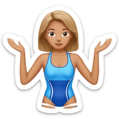Water aerobics lady sticker