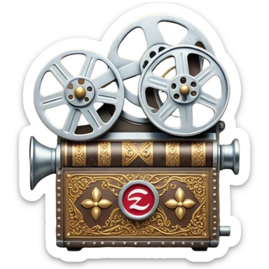 Cinematic Realistic Lebanese Cinema Pop Culture Emoji, showcasing an artistic representation of Lebanon's film heritage rendered with rich textures and dramatic, cinematic lighting. sticker