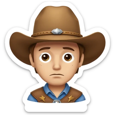 Sad cowboy sticker