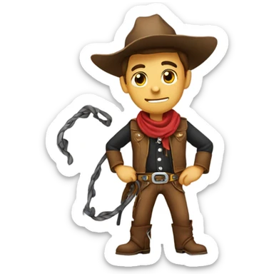 Cowboy cracking a whip  sticker