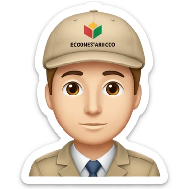 Hombre con gorra y en la gorra diga secretaría de desarrollo económico  sticker