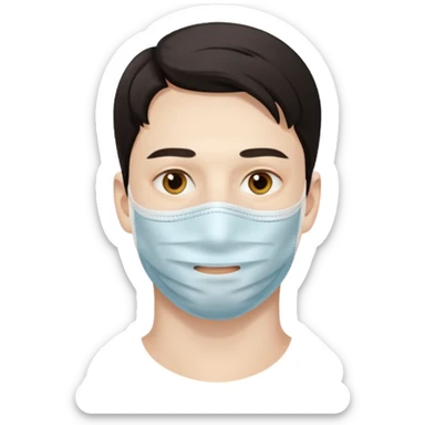  man, thin sheet face mask sticker