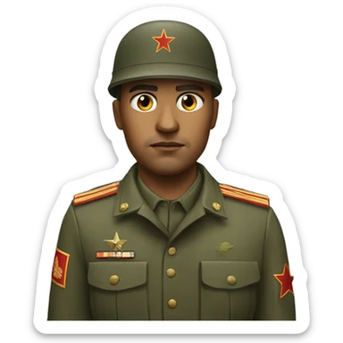 realistic ussr soldier serious with military takes sticker