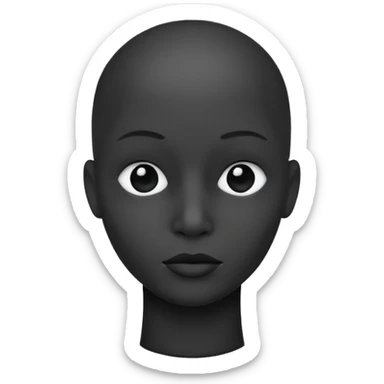 Minimalist flat vector icon, iOS style, thin black outline on a white background. Human silhouette. Black, completely monochrome, matte. Impersonal, no eye sockets, no hair. sticker