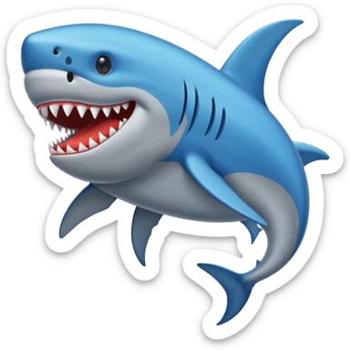 Un tiburon con zapatos azules sticker
