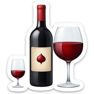 Red wine bottle sticker