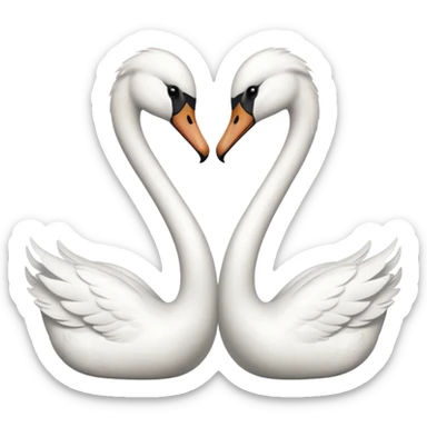 Two swans facing eachother sticker