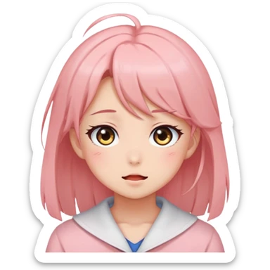 Anime girl clapping cheeks sticker