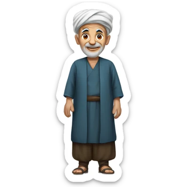 Old Turkmen man reaslistic sticker