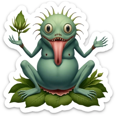 cinematic - hieronymus bosch phantasmagoric mutated beings - hybrids of humans and plants sticker