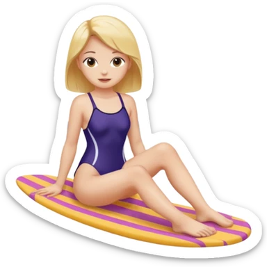 Draw a girl in a swimsuit who shows her foot sticker