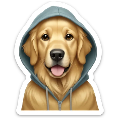 Golden retriever wearing a hoodie  sticker