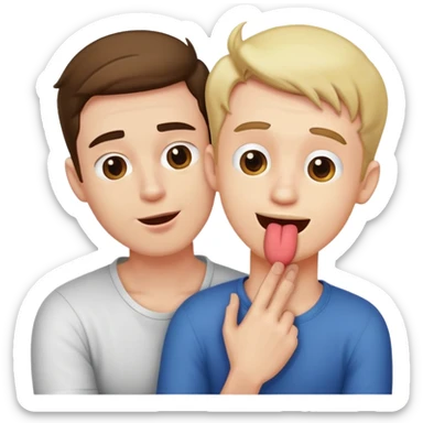 arms crossed holding neck and guy with tongue out of his mouth sticker