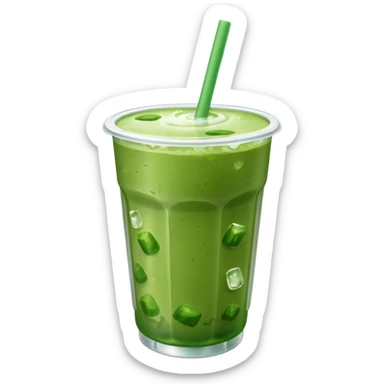 iced matcha in a plastic cup sticker