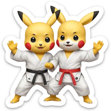 Pickachu and Kung fu panda  sticker