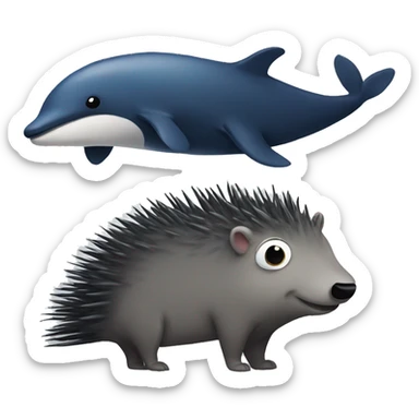 Animal morph of a porcupine and a whale sticker
