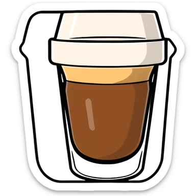 Small 4.5 ounce Gibraltar glass with cortado espresso drink, properly sized small tumbler with espresso and milk sticker