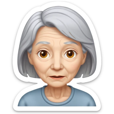 white elderly woman with grey hair sticker