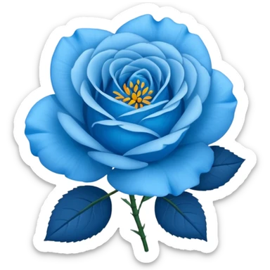rose shape flower, no stem, now make it a vibrant blue color sticker