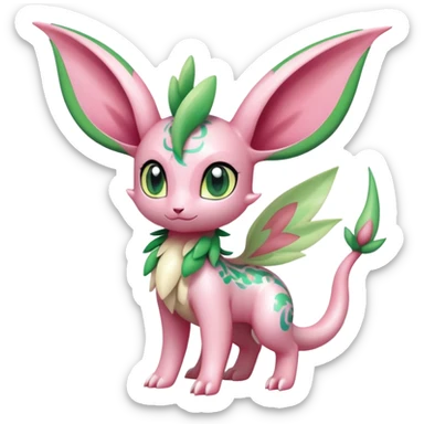 Shiny Exotic Cute Adorable Majestic Ethereal Sparkly Flygon-Sylveon-Leafeon-Shaymin-Hybrid-Creature with pattern-markings sticker