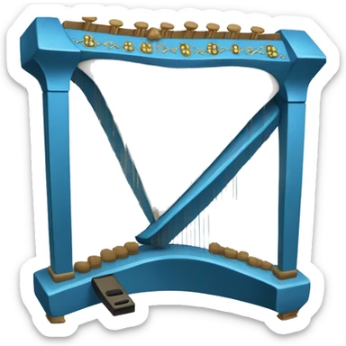 small blue auto harp rectangle sticker