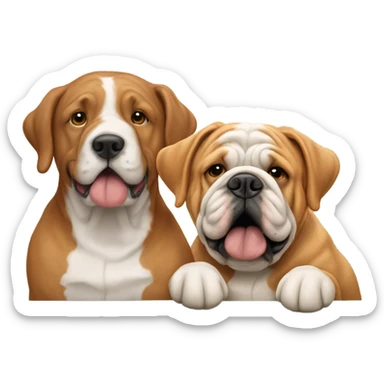 Ginger golden doodle and English bulldog sticker
