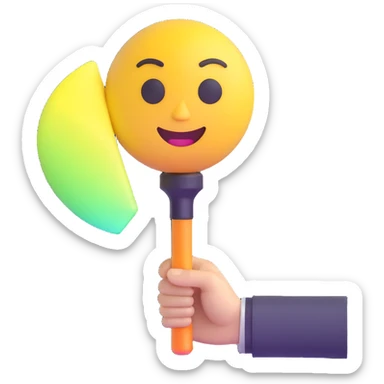 healthy and strong BLACKPINK fan in 3D emoji style, energetic pose, holding a BLACKPINK lightstick, glossy and playful sticker