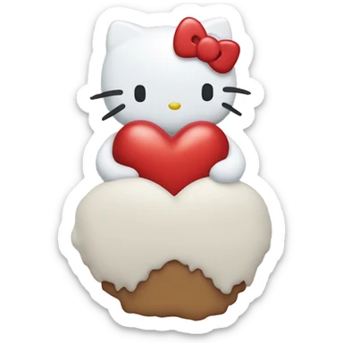 Hello kitty with hearth sticker