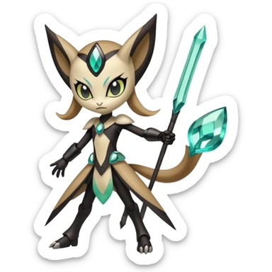 Cool epic legendary badass edgy handsome realistic Meloetta-Inteleon-Gabite-Pokémon-Fakémon-fusion-hybrid-creature sticker