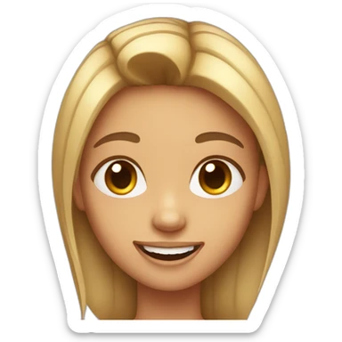 girl with long fake front teeth sticker