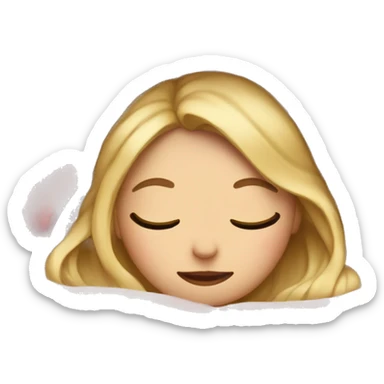 Blond girl inside a blanket sipping the with eyes closed sticker