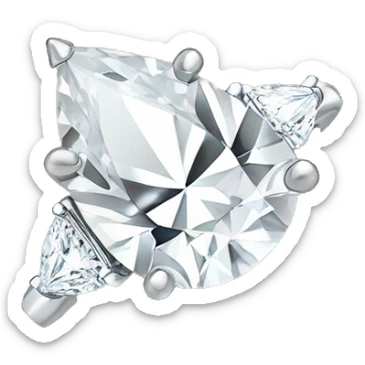 12 carats pear cut diamond engagement ring with small diamonds around the band sticker