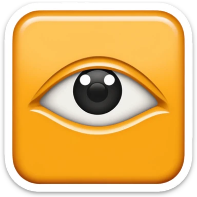 A white hand-drawn doodle of [instagram] with simple black dot eyes and thick, rough outlines. Minimalist style centered on a solid-colored circular background. sticker