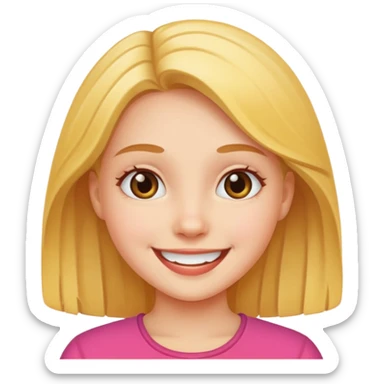 cheerful pose cute girl apple emoji style. don't hold an apple sticker