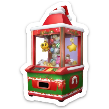 a christmas themed claw machine sticker
