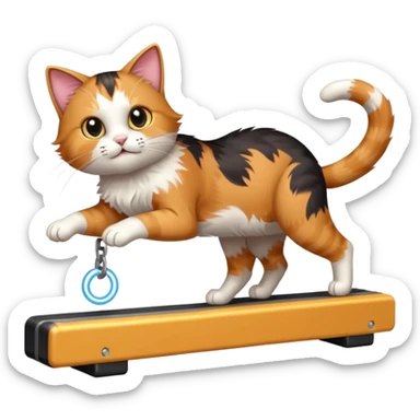 tumbling cat on a balance beam that is actually a carrier network switch sticker