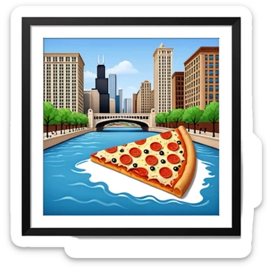 Chicago Riverwalk pizza  sticker