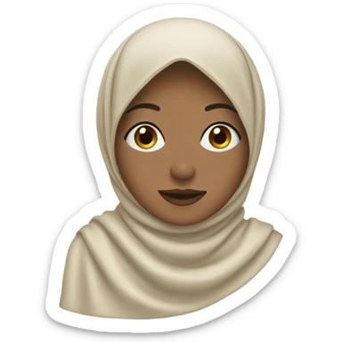 woman wearing a draped cream hijab sticker