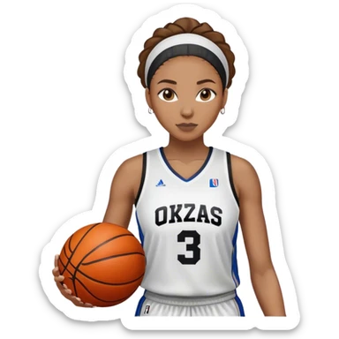 Female black basketball player with #3 jersey  sticker