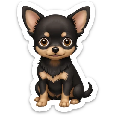 black chihuahua baby dog sticker