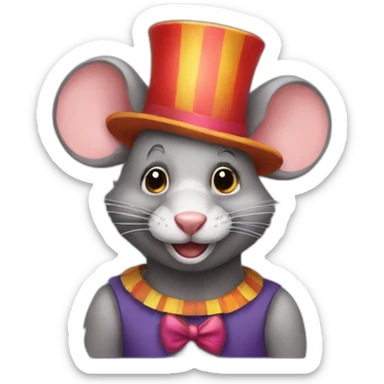 rat with clown makup sticker