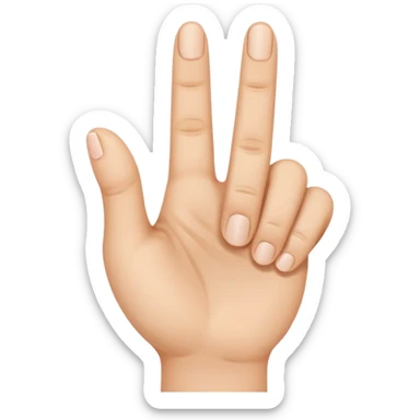 do a hand doing a three with thumb, index and middle finger sticker