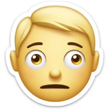 thinking emoji , looks not perfect and funny cartoon 2d style sticker