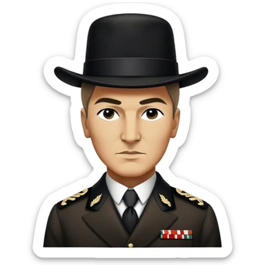 ​Cinematic Realistic Portrait of a Young Mustafa Kemal Atatürk, depicted in his iconic tall black hat and traditional attire with a confident, visionary expression, rendered with rich historical textures and warm, inspiring lighting that captures his youthful dynamism and transformative leadership, sticker